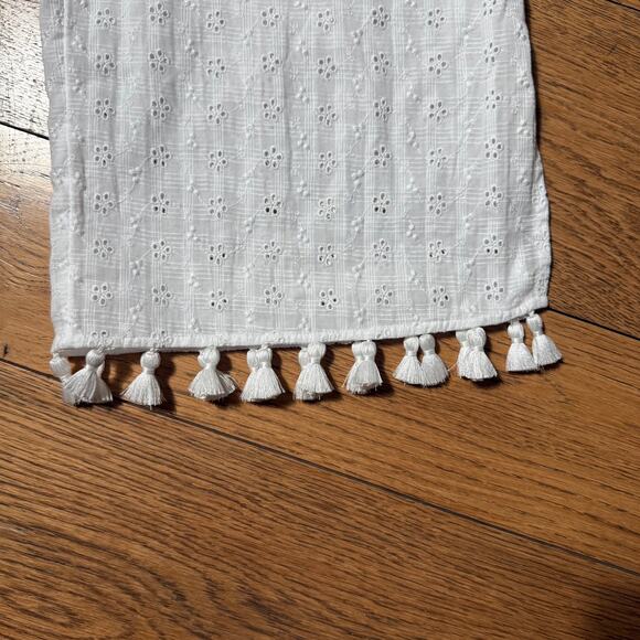 J.Crew Eyelet beach pant with tassels CA881 SZ XL White Beach Vacation Pool - Picture 6 of 10